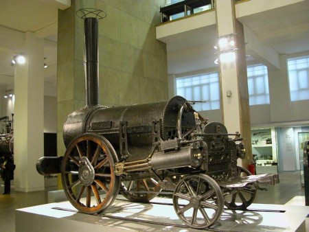Locomotiva Rocket construită de inginerul George Stephenson în 1829